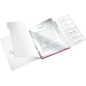 Leitz Pink Folder Organizer - A4 - 6 Tabs - Secure Closure Leitz Pink Folder Organizer - A4 - 6 Tabs - Secure Closure