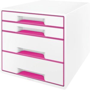Leitz Pink/White Cube Storage Box - A4 Drawer Organizer - Storage Box Leitz Pink/White Cube Storage Box - A4 Drawer Organizer - Storage Box