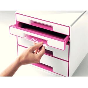 Leitz Pink/White Cube Storage Box - A4 Drawer Organizer - Storage Box Leitz Pink/White Cube Storage Box - A4 Drawer Organizer - Storage Box