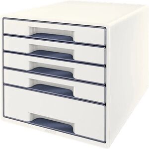 Leitz White 5-Drawer Storage Cube - Office Organizer Leitz White 5-Drawer Storage Cube - Office Organizer