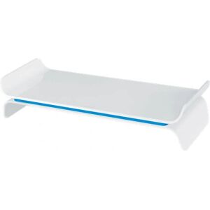 Leitz Model 65040036 Monitor Stand - Ergonomic Blue/White, Supports 27 inch Leitz Model 65040036 Monitor Stand - Ergonomic Blue/White, Supports 27 inch