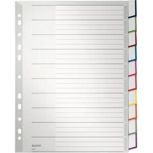 Leitz Diviseur de fichiers en polypropylène gris - 10 sections A4+ Leitz Diviseur de fichiers en polypropylène gris - 10 sections A4+
