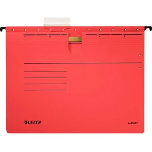 Dossier suspendu Leitz Alpha - A4, Rouge, Carton & Métal, Pack de 5 - Publicité Dossier suspendu Leitz Alpha - A4, Rouge, Carton & Métal, Pack de 5 - Publicité