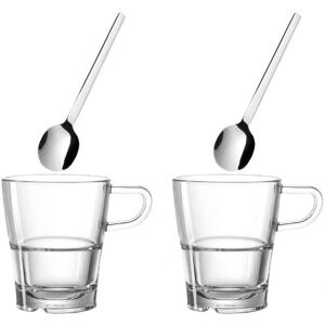 Leonardo Senso Kaffeetasse-Set - Konische Gläser & Löffel Leonardo Senso Kaffeetasse-Set - Konische Gläser & Löffel