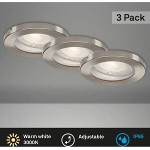 Briloner Nickel Einbauleuchten Set - IP65, 3 Stück, GU10 5W, 400 lm Briloner Nickel Einbauleuchten Set - IP65, 3 Stück, GU10 5W, 400 lm