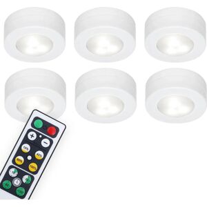 BRILONER Luce LED per armadio - Bianco, telecomando, dimmerabile, 6 pezzi BRILONER Luce LED per armadio - Bianco, telecomando, dimmerabile, 6 pezzi