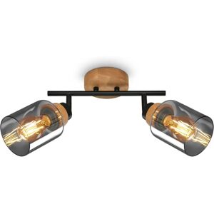 Briloner Spot Hema Metallo Effetto Legno 2 Luci E27 - Spot Light Briloner Spot Hema Metallo Effetto Legno 2 Luci E27 - Spot Light