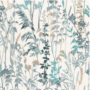 Erismann Teal Wallpaper - Floral Pattern - 10258-18 - Wallpaper Erismann Teal Wallpaper - Floral Pattern - 10258-18 - Wallpaper