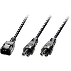 Lindy Power Cable C14 & 2x C5 Splitter - 2.5m Black Lindy Power Cable C14 & 2x C5 Splitter - 2.5m Black
