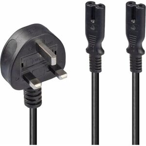 Lindy Power Cable UK 2.5m IEC C7 Splitter - Power Cable Lindy Power Cable UK 2.5m IEC C7 Splitter - Power Cable