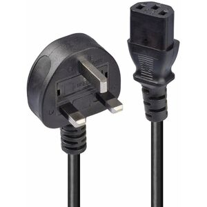 Lindy Power Cable - UK 3 Pin IEC C13 Plug, Black Lindy Power Cable - UK 3 Pin IEC C13 Plug, Black