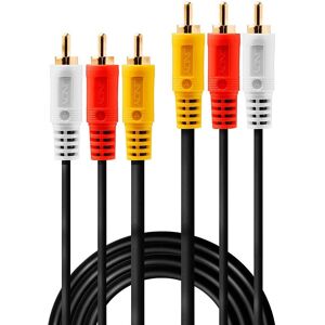 Lindy 35694 Audio Cable - 7.5m, 3 RCA, Black Lindy 35694 Audio Cable - 7.5m, 3 RCA, Black