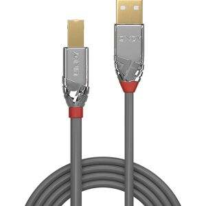 Lindy 36641 USB Cable - USB A to B Grey Lindy 36641 USB Cable - USB A to B Grey