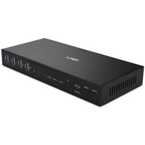 Lindy 39314 Przełącznik KVM HDMI 4K60 Podwójna Głowica - Czarny Lindy 39314 Przełącznik KVM HDMI 4K60 Podwójna Głowica - Czarny
