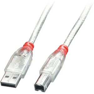 Lindy 41755 USB A to B Cable - 5m Transparent USB 2.0 Lindy 41755 USB A to B Cable - 5m Transparent USB 2.0