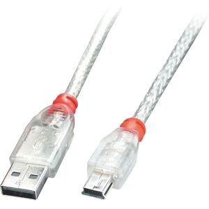 Lindy 41784 USB Cable - USB A Mini-USB B - 3m - Transparent Lindy 41784 USB Cable - USB A Mini-USB B - 3m - Transparent