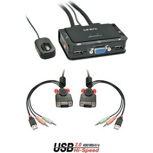 Lindy 42342 Commutateur KVM - VGA / USB / Audio - 2 Ports Lindy 42342 Commutateur KVM - VGA / USB / Audio - 2 Ports