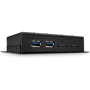 Lindy Black 4-Port USB 3.2 Gen 2 Industrial Metal Hub - 10 Gbps Lindy Black 4-Port USB 3.2 Gen 2 Industrial Metal Hub - 10 Gbps