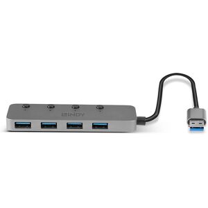 Lindy 43309 USB Hub - 4 Port USB 3.0 with Switches - Grey Lindy 43309 USB Hub - 4 Port USB 3.0 with Switches - Grey