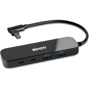 Lindy USB Hub - 4 Ports - Black - USB 3.2 Gen 2 (10 Gbps) - Power Delivery 3.0 Lindy USB Hub - 4 Ports - Black - USB 3.2 Gen 2 (10 Gbps) - Power Delivery 3.0