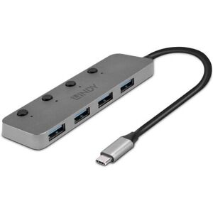 Hub USB Lindy 4 Ports USB 3.2 Type C Gris Hub USB Lindy 4 Ports USB 3.2 Type C Gris