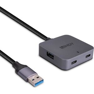 Lindy Hub USB - 43388 - USB 3.2 Gen 1 - 4 Ports - Noir & Gris Lindy Hub USB - 43388 - USB 3.2 Gen 1 - 4 Ports - Noir & Gris