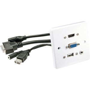 Lindy Model 60220 Wall Plate HDMI VGA USB 3.5mm White - Socket-Outlets Lindy Model 60220 Wall Plate HDMI VGA USB 3.5mm White - Socket-Outlets