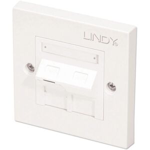 Lindy Wall Plate - RJ-45 Cat6 Network Socket - White Lindy Wall Plate - RJ-45 Cat6 Network Socket - White