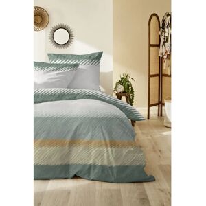 PRIMERA Flanell-Bettwäsche-Set - Grün-Gelb Fuzzy-Muster PRIMERA Flanell-Bettwäsche-Set - Grün-Gelb Fuzzy-Muster