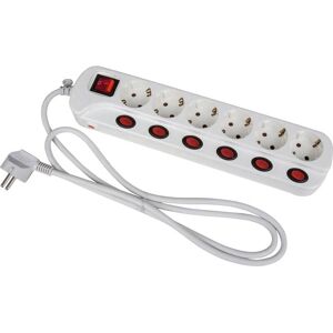 Heitronic Multiprise - 6 Prises, Interrupteur, Protection Enfant Heitronic Multiprise - 6 Prises, Interrupteur, Protection Enfant