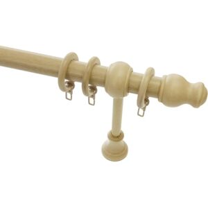 GARDINIA Wooden Curtain Rod Set - 160cm Beige - Curtain Rod GARDINIA Wooden Curtain Rod Set - 160cm Beige - Curtain Rod