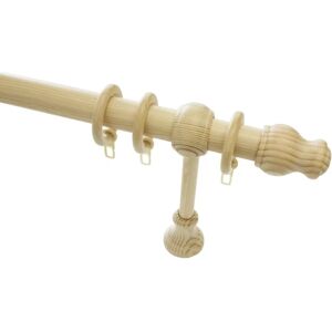 GARDINIA Wooden Curtain Rod Set - 160cm, Beige, 1-Lane GARDINIA Wooden Curtain Rod Set - 160cm, Beige, 1-Lane