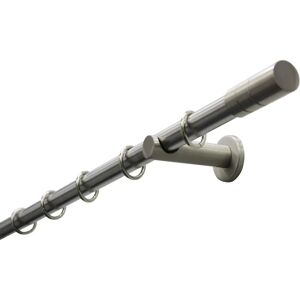GARDINIA Edelstahl Gardinenstangen Set 160cm Ø20mm GARDINIA Edelstahl Gardinenstangen Set 160cm Ø20mm