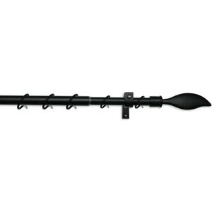 GARDINIA Metall Gardinenstangen-Set - 240cm, 1-läufig, Schwarz GARDINIA Metall Gardinenstangen-Set - 240cm, 1-läufig, Schwarz