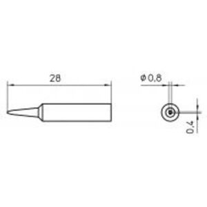 Weller XNT H Soldering Tip - 0.8 mm - Chisel for WXP 65 Weller XNT H Soldering Tip - 0.8 mm - Chisel for WXP 65