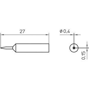 Weller XNT 1SC Soldering Tip - Chisel Shape, 0.4mm, 27mm, for WXP/WP 65/90 Weller XNT 1SC Soldering Tip - Chisel Shape, 0.4mm, 27mm, for WXP/WP 65/90