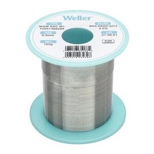 Fil de soudure sans plomb Weller WSW SAC M1 en argent et cuivre - 0,5mm 100g Fil de soudure sans plomb Weller WSW SAC M1 en argent et cuivre - 0,5mm 100g