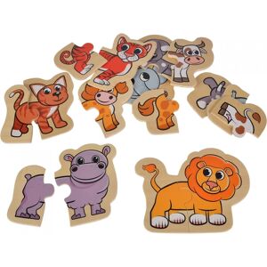 Eichhorn Houten Dierenpuzzel - 16 Stuks - Multi kleuren Eichhorn Houten Dierenpuzzel - 16 Stuks - Multi kleuren