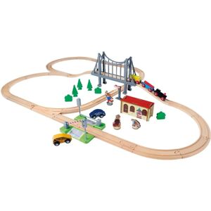 Eichhorn Holz-Eisenbahnset mit Brücke - Spielzeugbahn Eichhorn Holz-Eisenbahnset mit Brücke - Spielzeugbahn