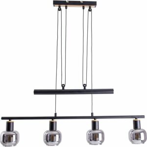 Näve Fumoso Pendelleuchte - Schwarz, 4-flammig, höhenverstellbar 100-160cm - Pendelleuchte Näve Fumoso Pendelleuchte - Schwarz, 4-flammig, höhenverstellbar 100-160cm - Pendelleuchte