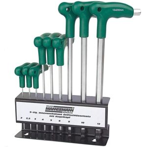 Brüder Mannesmann Hex Key Set - 9 Piece, Spherical Tips - Hexagon & Ball Head Brüder Mannesmann Hex Key Set - 9 Piece, Spherical Tips - Hexagon & Ball Head