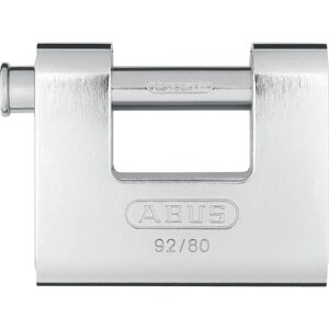 ABUS Brass Monoblock Shutter Padlock - Model 92/80mm, Silver - Padlock ABUS Brass Monoblock Shutter Padlock - Model 92/80mm, Silver - Padlock
