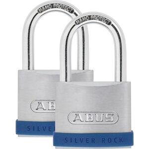 ABUS Silver Rock 5 Padlock - Twin Pack - Zinc, 50mm Security Lock ABUS Silver Rock 5 Padlock - Twin Pack - Zinc, 50mm Security Lock