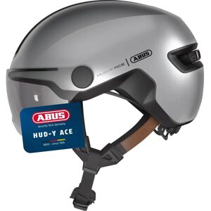 ABUS HUD-Y ACE Silver Bike Helmet - Urban Design ABUS HUD-Y ACE Silver Bike Helmet - Urban Design