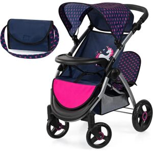 Bayer Zwillingspuppenwagen - Blau/Pink - Doll's Type Bayer Zwillingspuppenwagen - Blau/Pink - Doll's Type