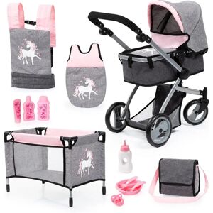 BAYER Mega grau/rosa Puppenwagen - Kinderwagen BAYER Mega grau/rosa Puppenwagen - Kinderwagen