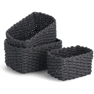 ZELLER PRESENT Cesta de almacenamiento - Apilable, 3 tamaños, Negro ZELLER PRESENT Cesta de almacenamiento - Apilable, 3 tamaños, Negro