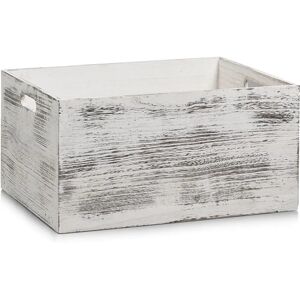 Zeller Aufbewahrungsbox - Rustikale Weiße Holzkiste 40x30x20cm Zeller Aufbewahrungsbox - Rustikale Weiße Holzkiste 40x30x20cm