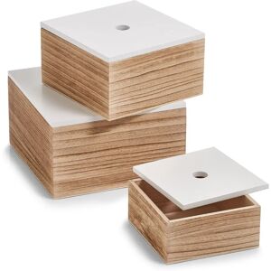 Zeller Natürlicher Holz Aufbewahrungsboxen-Set - Vielseitig, 3 Stück Zeller Natürlicher Holz Aufbewahrungsboxen-Set - Vielseitig, 3 Stück