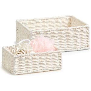 ZELLER PRESENT Storage Basket - White - 24x9x18 cm ZELLER PRESENT Storage Basket - White - 24x9x18 cm